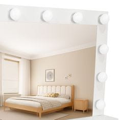 Aga Toaletna miza z ogledalom in osvetlitvijo Mat bela