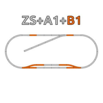 ROCO Geoline Sklop tirnic B1 (vzporedni del) s podstavkom - 61151