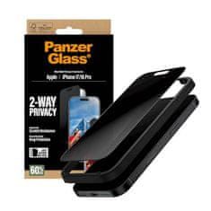 PanzerGlass Privacy zaščitno steklo za iPhone 17 / iPhone 16 Pro, UWF (PG93414)
