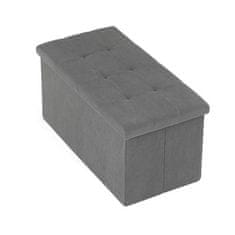 Autronic Tabure Stool with storage space, gray corduroy fabric (TAB-472 GREY6)