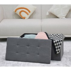 Autronic Tabure Stool with storage space, gray corduroy fabric (TAB-472 GREY6)