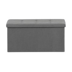 Autronic Tabure Stool with storage space, gray corduroy fabric (TAB-472 GREY6)