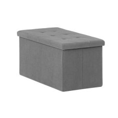 Autronic Tabure Stool with storage space, gray corduroy fabric (TAB-472 GREY6)