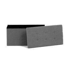 Autronic Tabure Stool with storage space, gray corduroy fabric (TAB-472 GREY6)