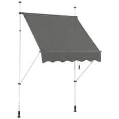 Northix Zložljiva tenda za zaščito pred soncem 150 x 120 cm nastavljiva višina siva