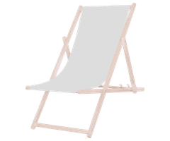 Platinet PSW zložljiv ležalnik, lesen, svetlo siv