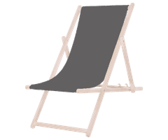 Platinet PSW zložljiv ležalnik, lesen, temno siv