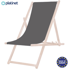 Platinet PSW zložljiv ležalnik, lesen, temno siv