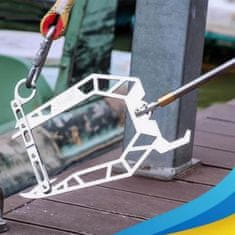 HOME & MARKER® Teleskopski kavelj za čoln do 1,4 m, kovinski, z zaklepom, za privezovanje vrvi | FASTDOCK