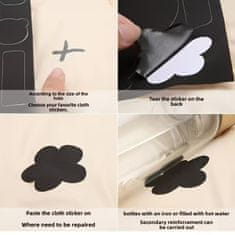 Netscroll Samolepilni našitki za popravilo tekstila, najlon, pralno obstojni, več barv, 72 kosov, FixPatch