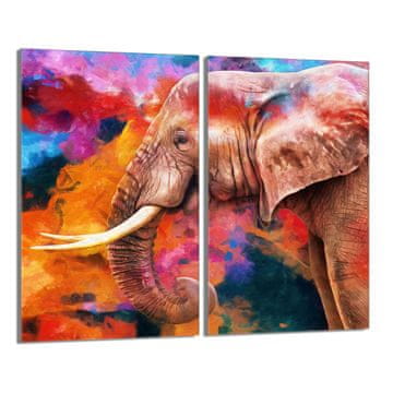 shumee Steklena zaščitna plošča za štedilnik 2x30x52 Elephant