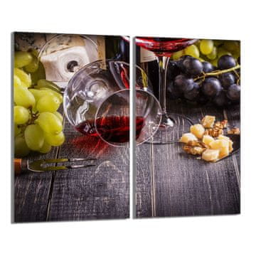 shumee Steklena zaščitna plošča za štedilnik 2x30x52 Vino