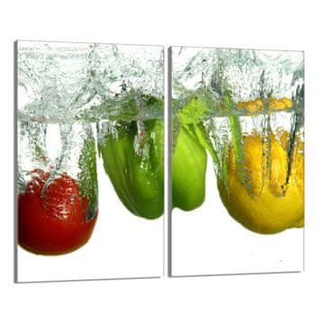 shumee Steklena zaščitna plošča za štedilnik 2x30x52 Paprika