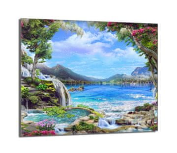 shumee Steklena zaščitna plošča za štedilnik 60x52 Mountains
