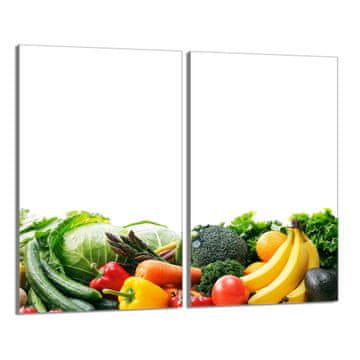 shumee Steklena zaščitna plošča za štedilnik 2x30x52 Zelenjava