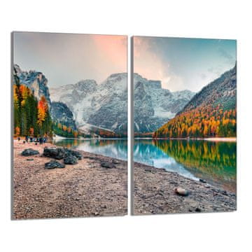 shumee Steklena zaščitna plošča za štedilnik 2x30x52 Mountains