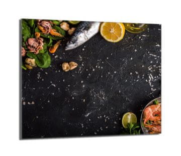 shumee Steklena zaščitna plošča za štedilnik 60x52 Fish