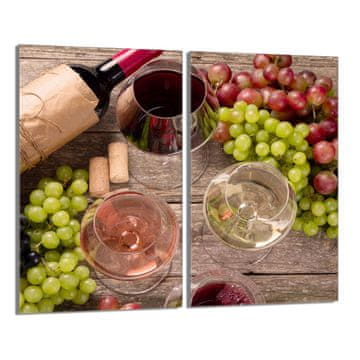 shumee Steklena zaščitna plošča za štedilnik 2x30x52 Vino