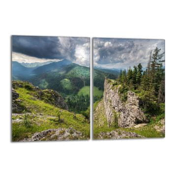 shumee Steklena zaščitna plošča za štedilnik 2x40x52 Mountains