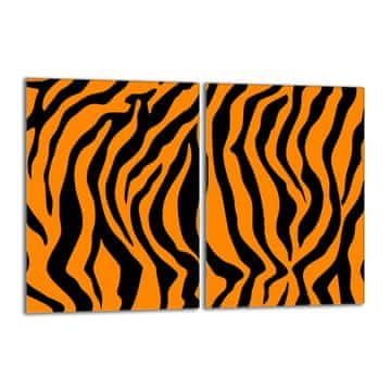 shumee Steklena zaščitna plošča za štedilnik 2x40x52 Tiger