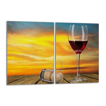 shumee Steklena zaščitna plošča za štedilnik 2x40x52 Vino