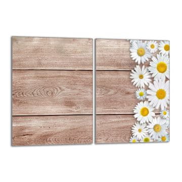 shumee Steklena zaščitna plošča za štedilnik 2x40x52 Les