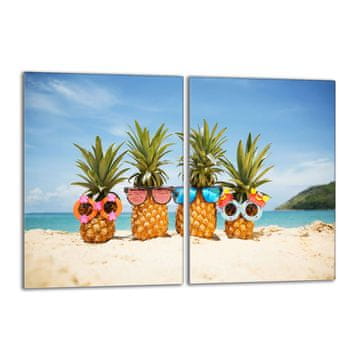 shumee Steklena zaščita za kuhalno ploščo 2x40x52 Ananas