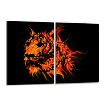 shumee Steklena zaščitna plošča za štedilnik 2x40x52 Tiger