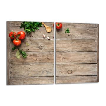 shumee Steklena zaščitna plošča za štedilnik 2x40x52 Les
