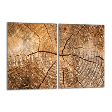 shumee Steklena zaščitna plošča za štedilnik 2x40x52 Les