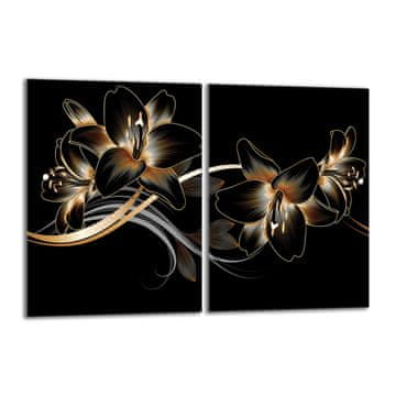 shumee Steklena zaščitna plošča za štedilnik 2x40x52 Orchidea