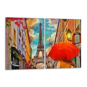 shumee Steklena zaščitna plošča za štedilnik 2x40x52 Paris