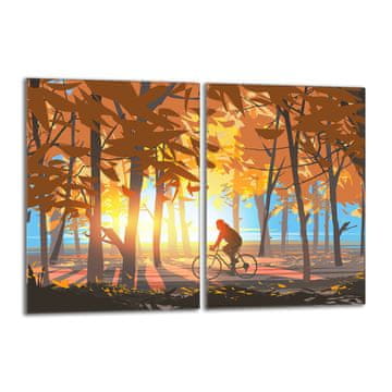 shumee Steklena zaščitna plošča za štedilnik 2x40x52 Las