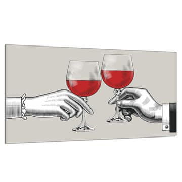 shumee Steklena zaščita za kuhalno ploščo 90x52 Vino