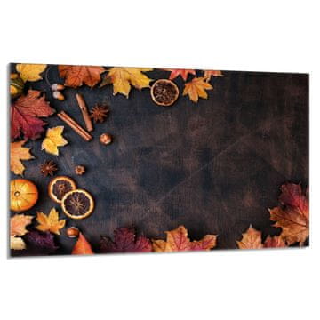 shumee Steklena zaščitna plošča za štedilnik 80x52 Leaves