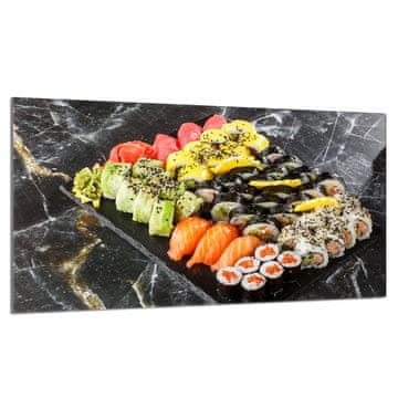 shumee Steklena zaščitna plošča za štedilnik 90x52 Sushi