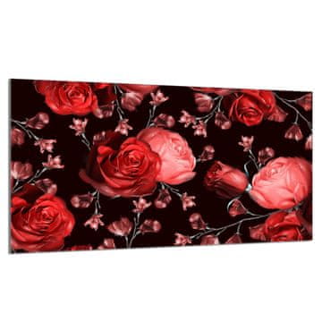 shumee Steklena zaščita za kuhalno ploščo 90x52 Roses