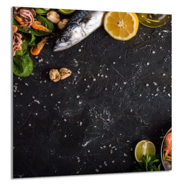 shumee STEKLENA PLOŠČA ZA KUHINJO 60x65 Riba