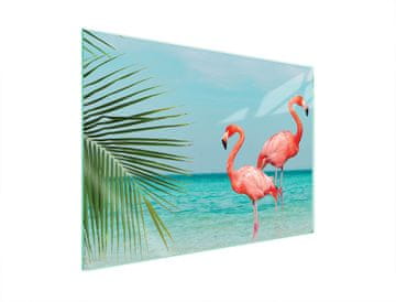 shumee STEKLENA ZAŠČITNA PLOŠČA ZA ŠTEDILNIK 70x52 FLAMINGO