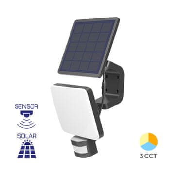 BRAYTRON SOLARIS W2 solarni reflektor LED 15W CCT PIR IP54 črn