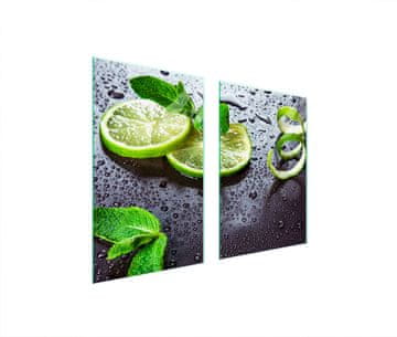 shumee ZAŠČITNA STEKLENA KROŽNIK ZA KUHINJO 65x52 LIME