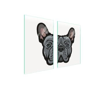 shumee STEKLENA ZAŠČITNA KROŽNIKA ZA KUHINJO 65x52 DOG