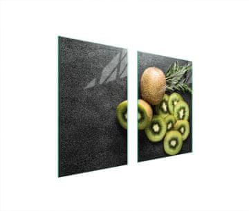 shumee ZAŠČITNA STEKLENA KROŽNIK ZA KUHINJO 65x52 KIWI