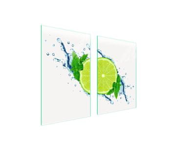 shumee ZAŠČITNA STEKLENA KROŽNIK ZA KUHINJO 65x52 LIME
