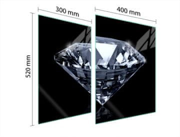 shumee STEKLENA ZAŠČITNA PLOŠČA ZA ŠTEDILNIK 70x52 DIAMOND