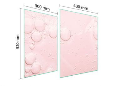 shumee STEKLENA ZAŠČITNA PLOŠČA ZA ŠTEDILNIK 70x52 ROZA