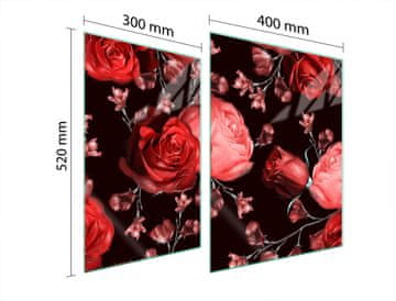 shumee STEKLENA ZAŠČITNA PLOŠČA ZA ŠTEDILNIK 70x52 ROSES