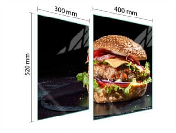 shumee STEKLENA ZAŠČITNA PLOŠČA ZA ŠTEDILNIK 70x52 ZA HAMBURGERJE