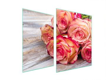 shumee STEKLENA ZAŠČITNA PLOŠČA ZA ŠTEDILNIK 70x52 ROSE