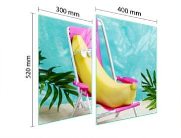 shumee STEKLENA ZAŠČITNA PLOŠČA ZA ŠTEDILNIK 70x52 BANANA